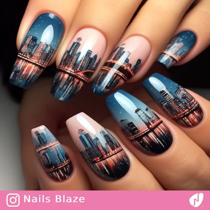 Vancouver Cityscape Nail Art | Travel and Tourism - NB968